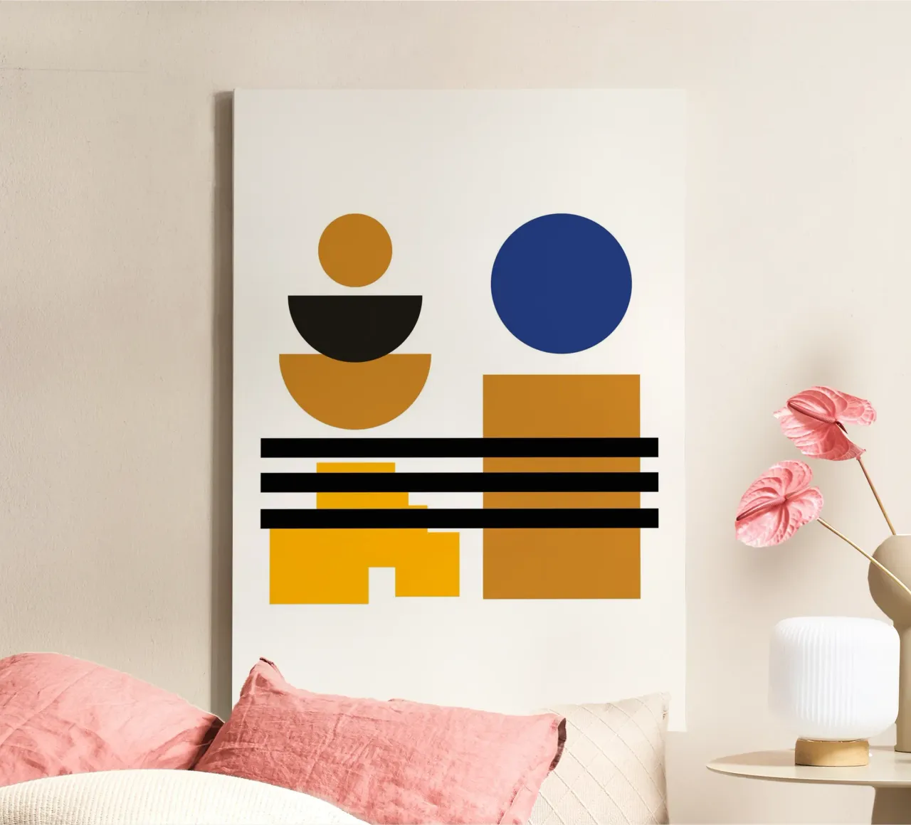 Geometric Abstract Circles Shapes Color Print canvas by NorwesClub