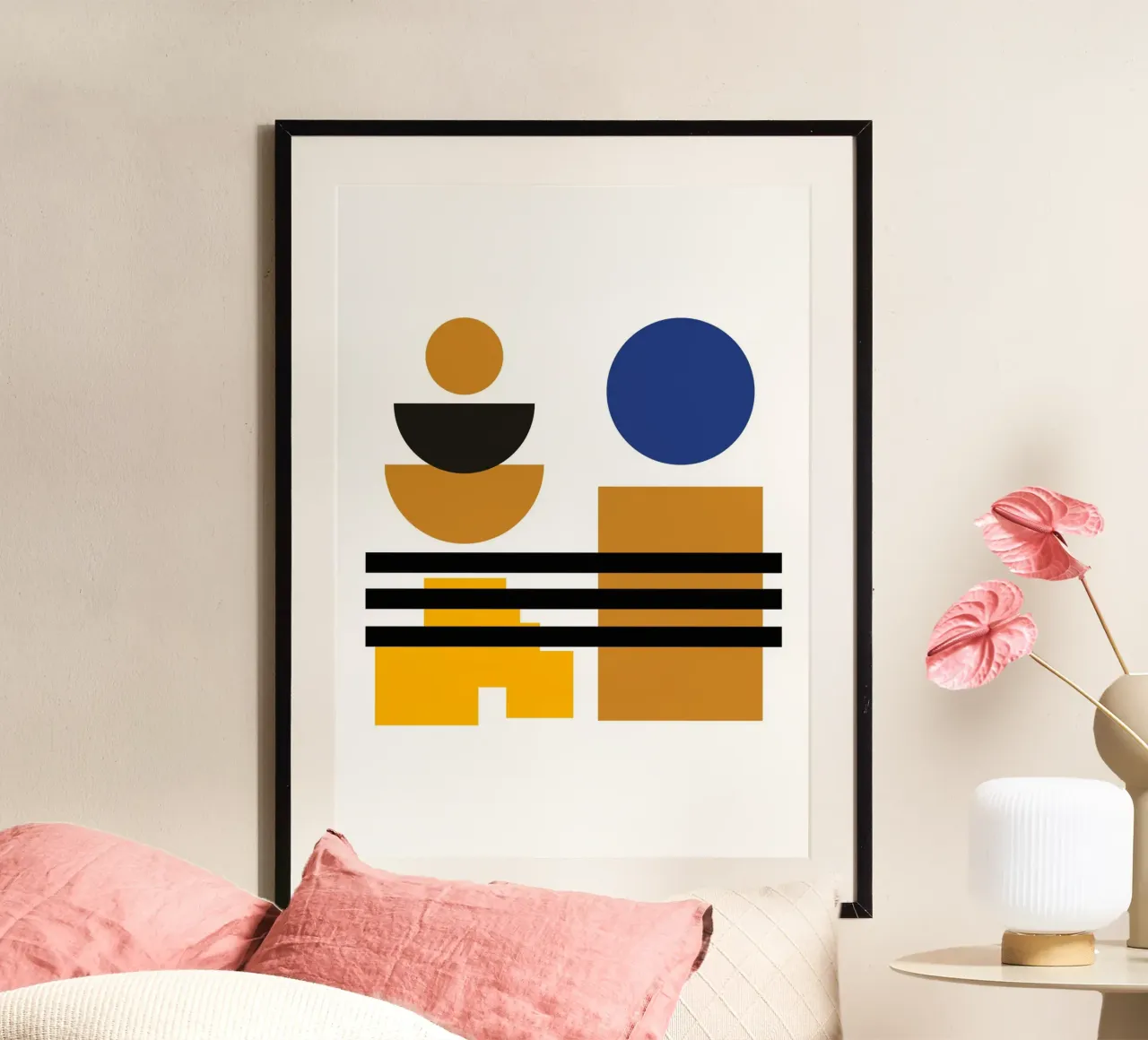 Geometric Abstract Circles Shapes Color Print hahnemühle by NorwesClub