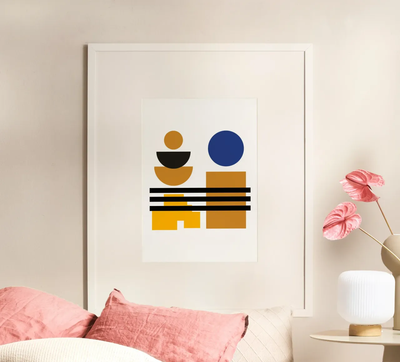 Geometric Abstract Circles Shapes Color Print hahnemühle by NorwesClub