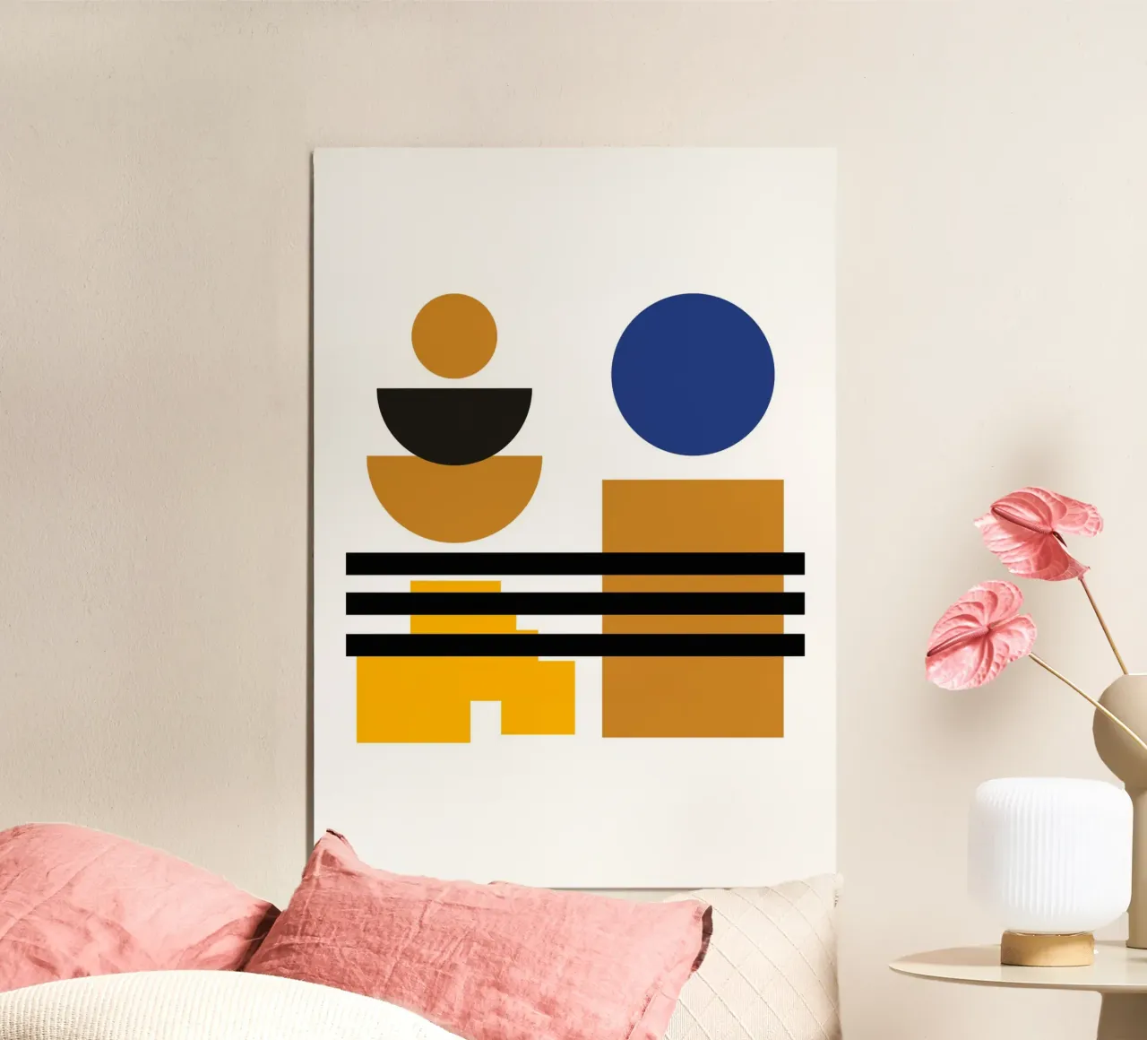Geometric Abstract Circles Shapes Color Print hahnemühle by NorwesClub