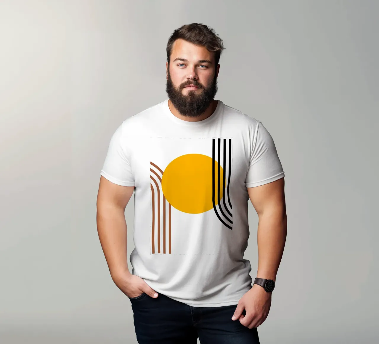 Geometrico astratto Curve Forme Colore Stampa t-shirt da NorwesClub