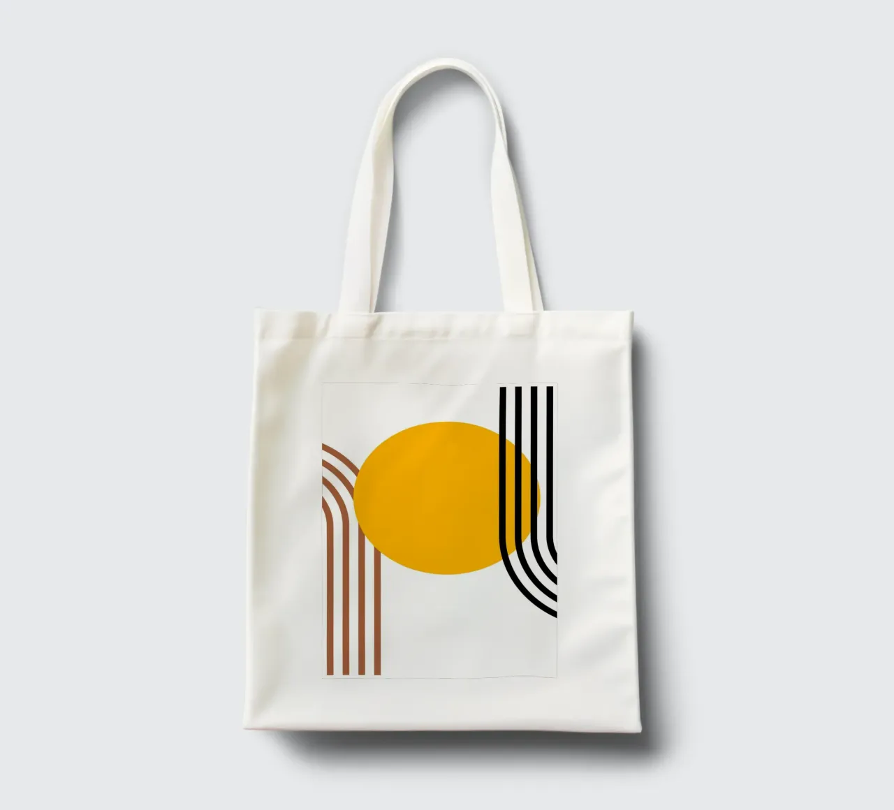 Geometrico astratto Curve Forme Colore Stampa borsa in juta da NorwesClub
