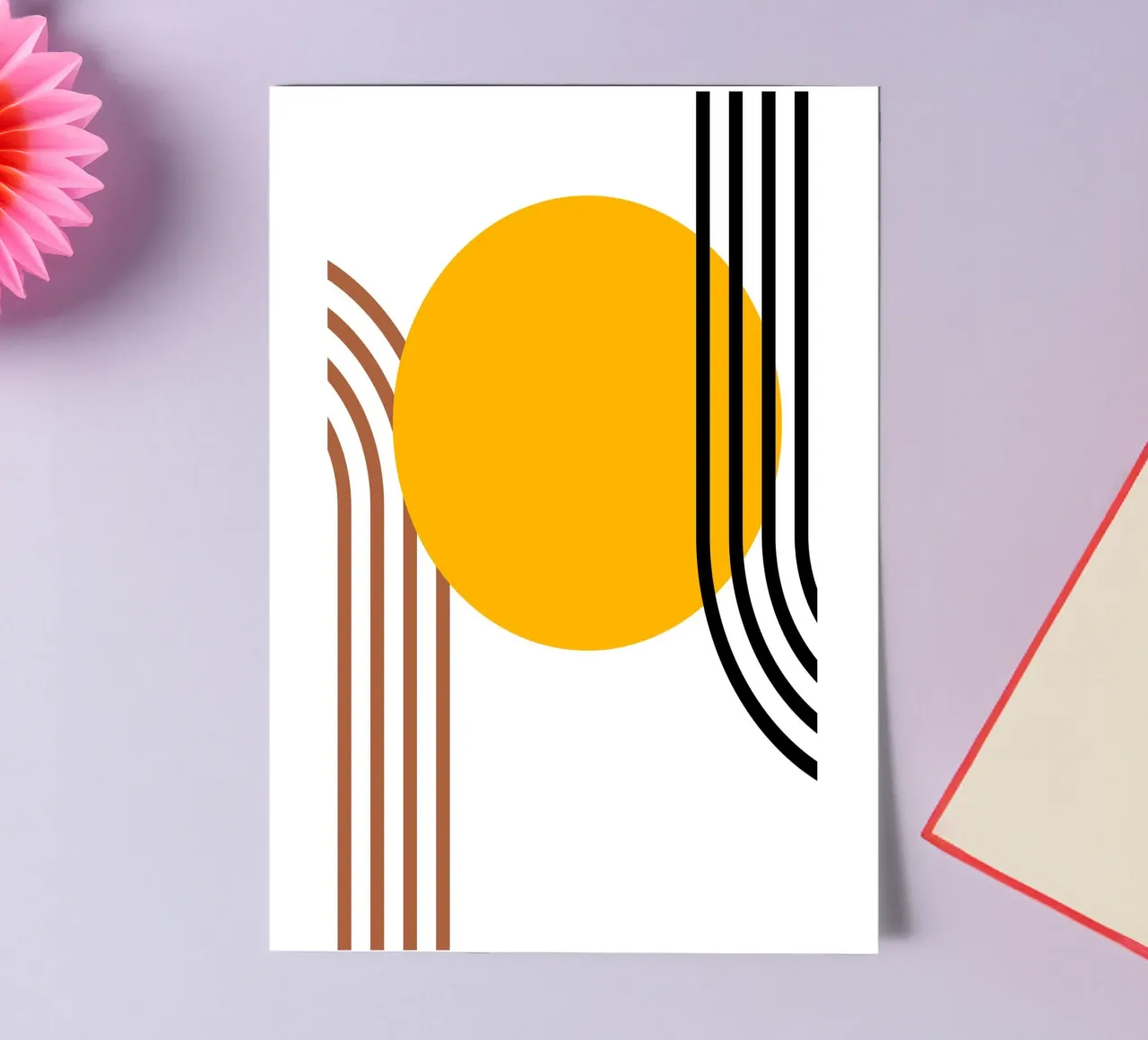 Geometric Abstract Curves Shapes Color Print sticker sheet by NorwesClub