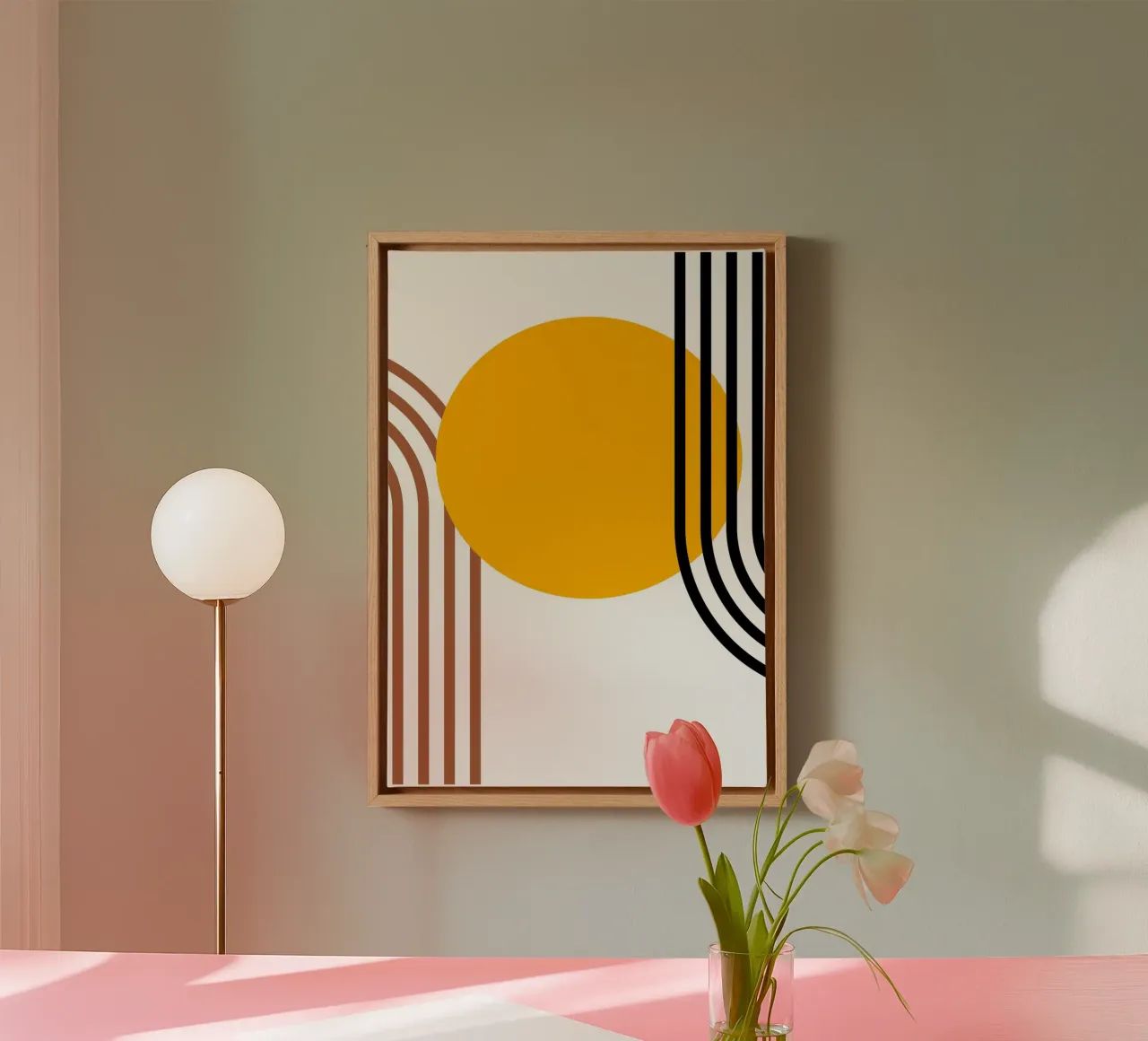 Geometric Abstract Curves Shapes Color Print canvas by NorwesClub