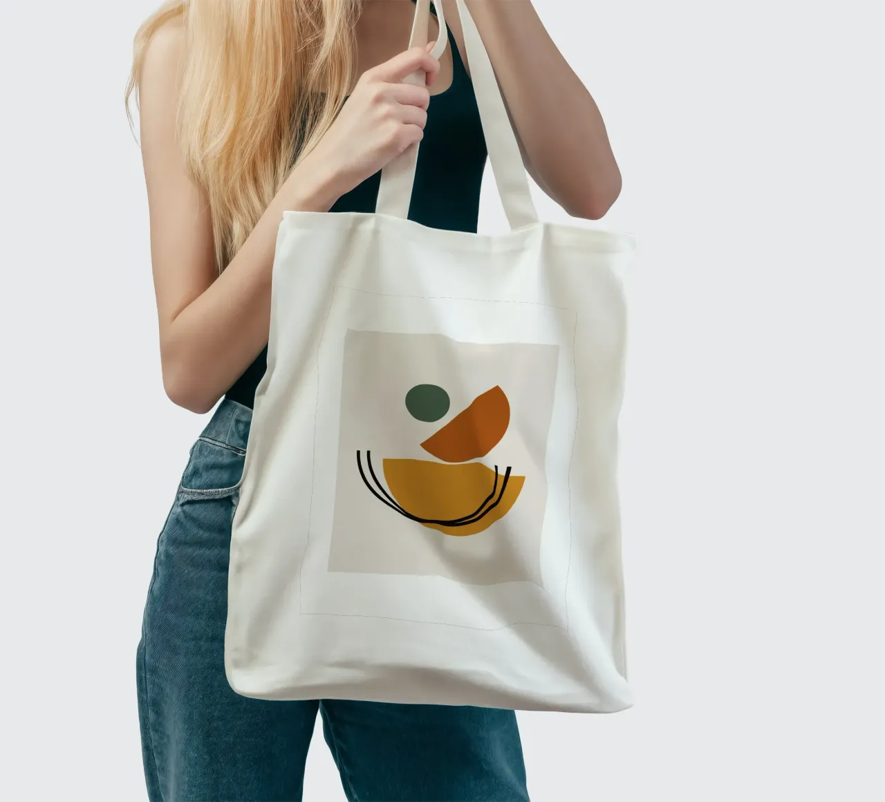 Geometric Abstract Shapes Circle Color Print tote bag by NorwesClub