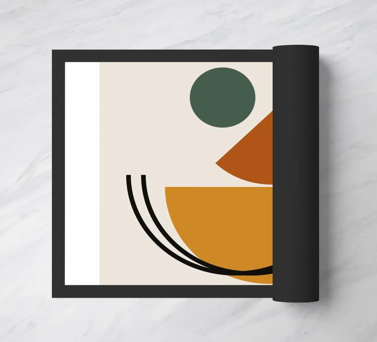 Geometric Abstract Shapes Circle Color Print doormat by NorwesClub