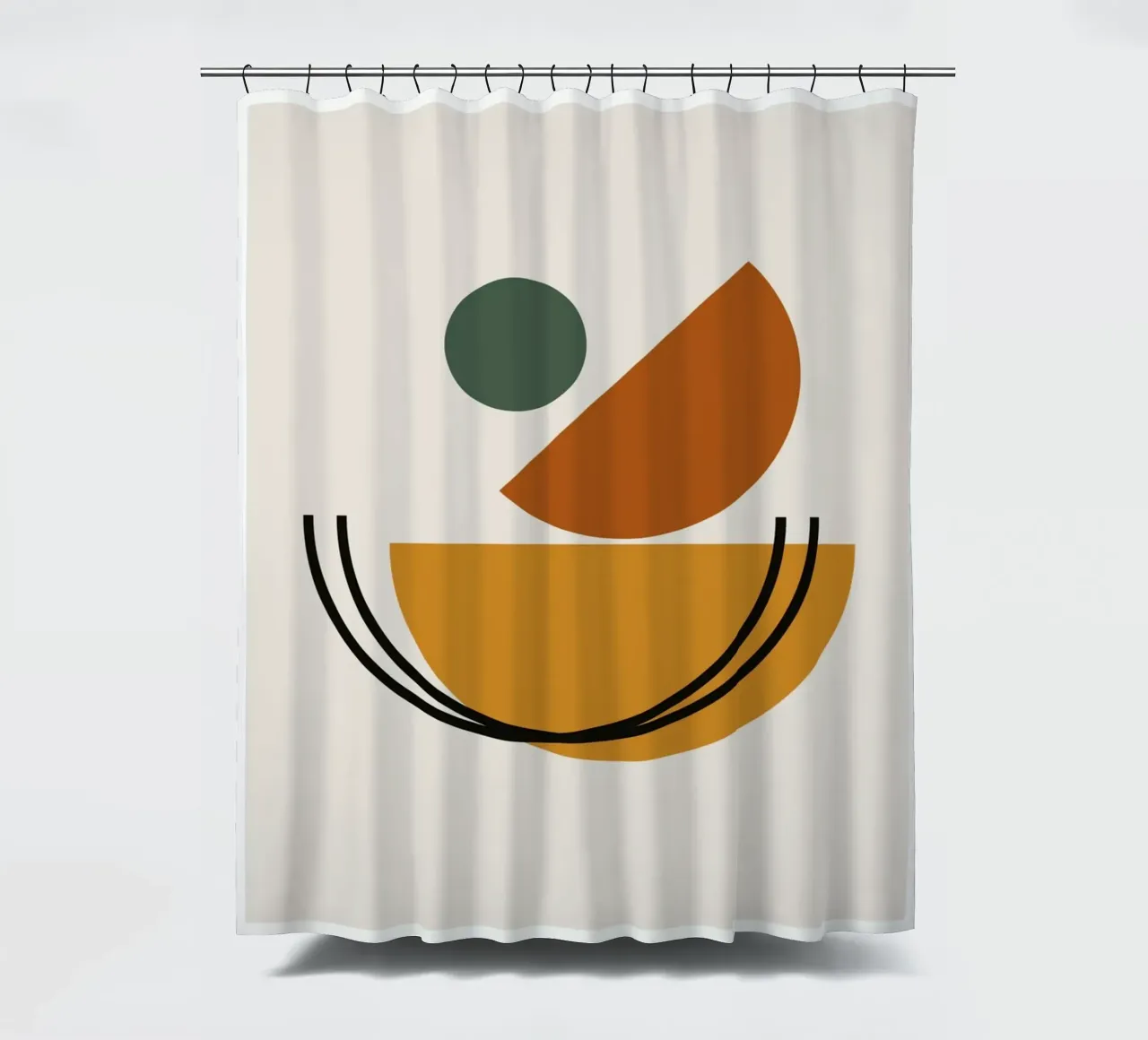 Geometric Abstract Shapes Circle Color Print shower curtain by NorwesClub