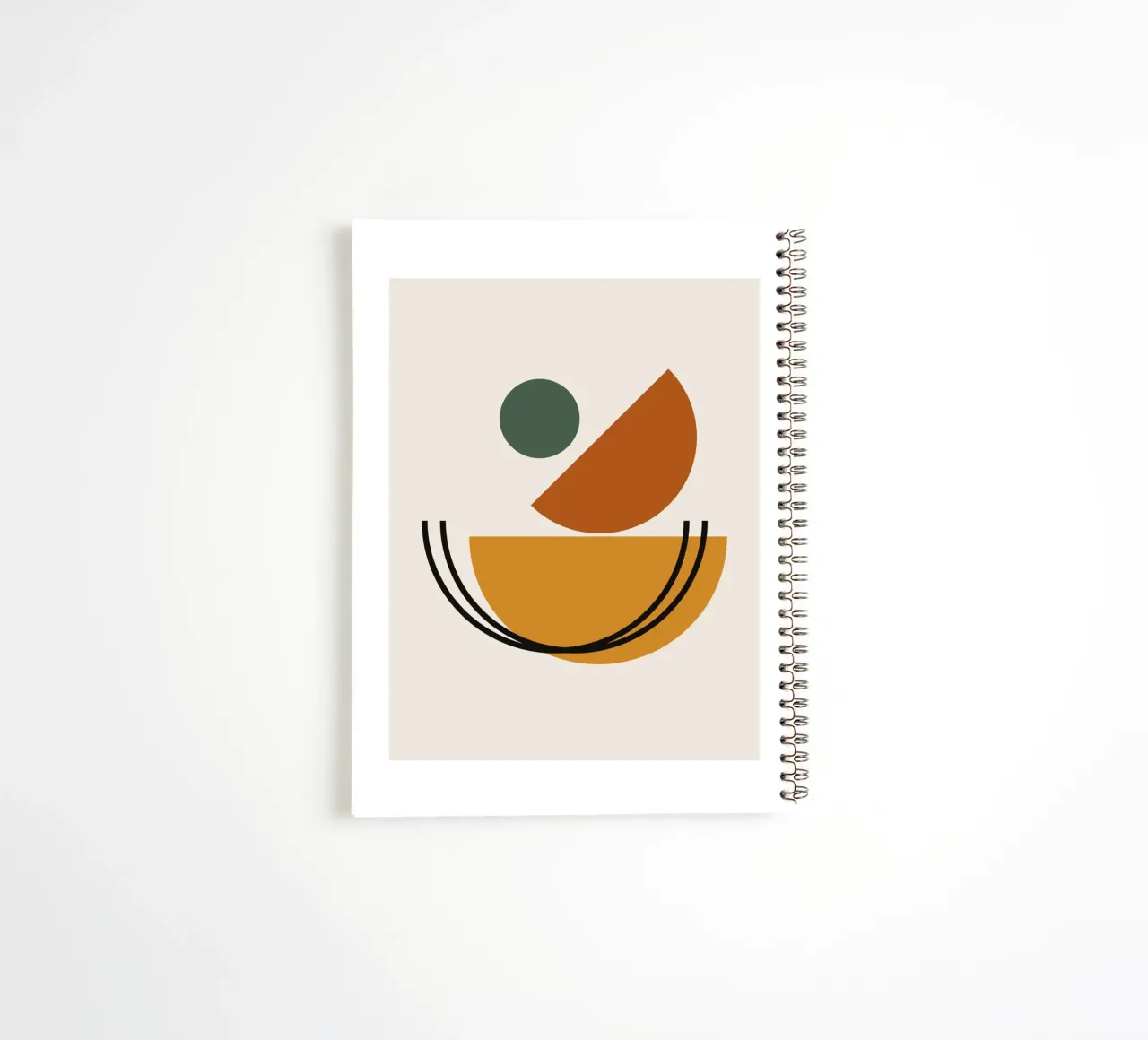 Geometric Abstract Shapes Circle Color Print spiral notebook by NorwesClub