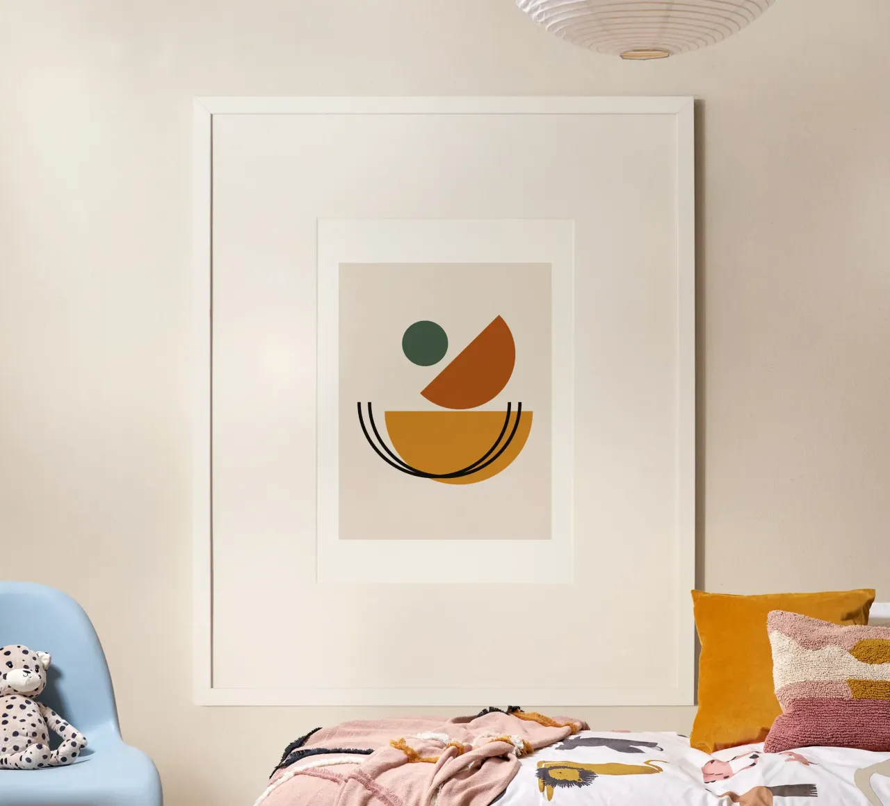 Geometric Abstract Shapes Circle Color Print hahnemühle by NorwesClub