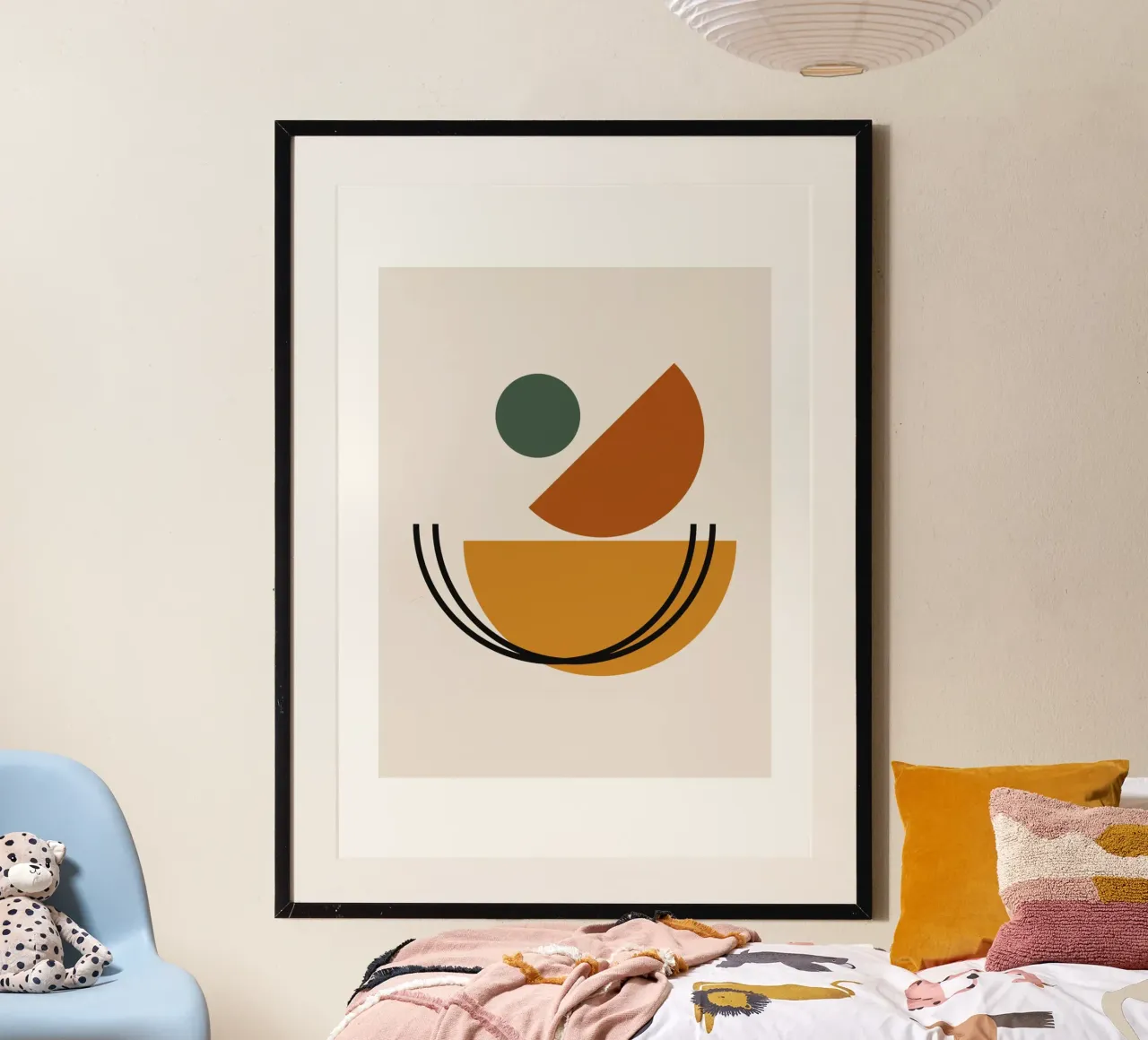 Geometric Abstract Shapes Circle Color Print hahnemühle by NorwesClub