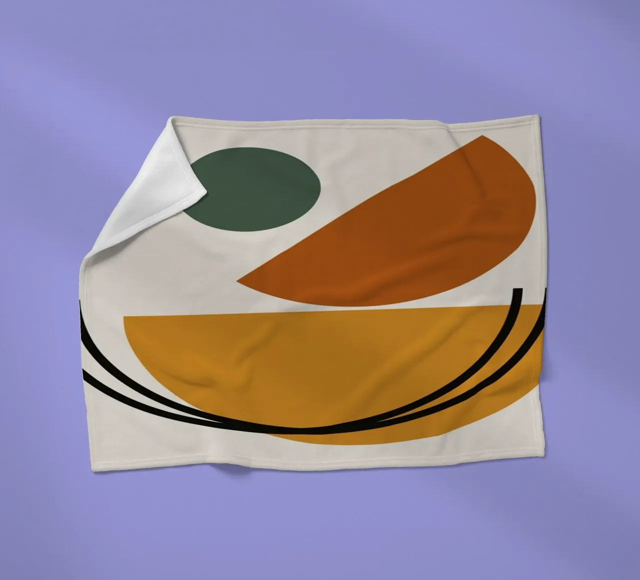 Geometric Abstract Shapes Circle Color Print fleece blanket by NorwesClub