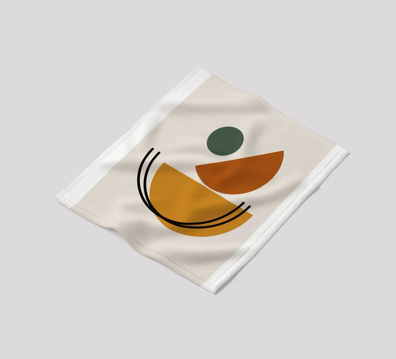 Geometric Abstract Shapes Circle Color Print fleece blanket by NorwesClub