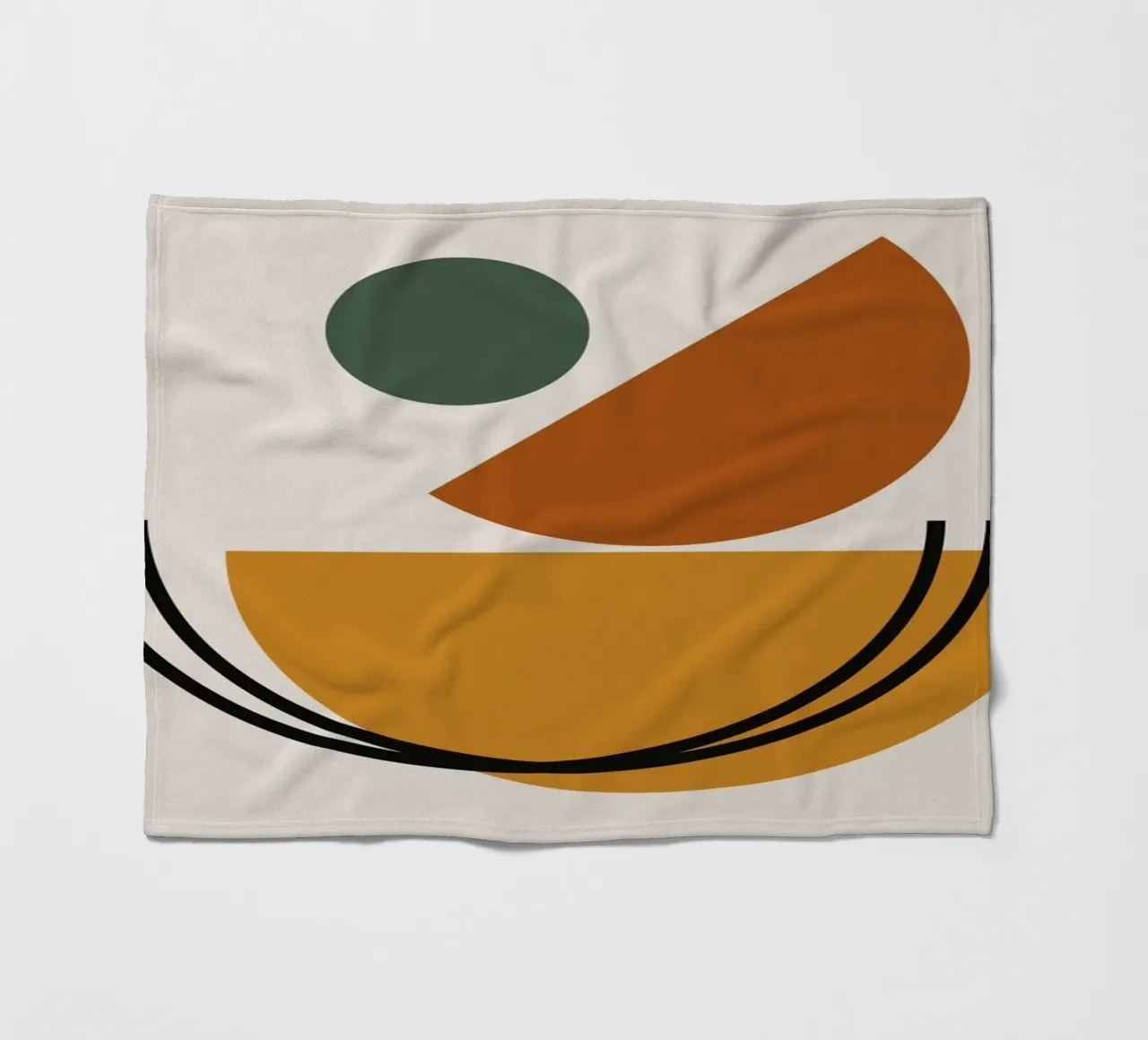 Geometric Abstract Shapes Circle Color Print fleece blanket by NorwesClub