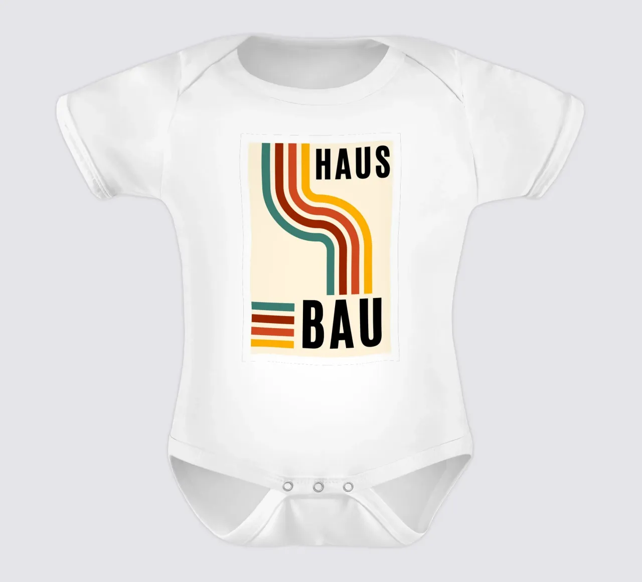 Bauhaus Geometric Abstract Lines Color Print short-sleeve baby romper by NorwesClub