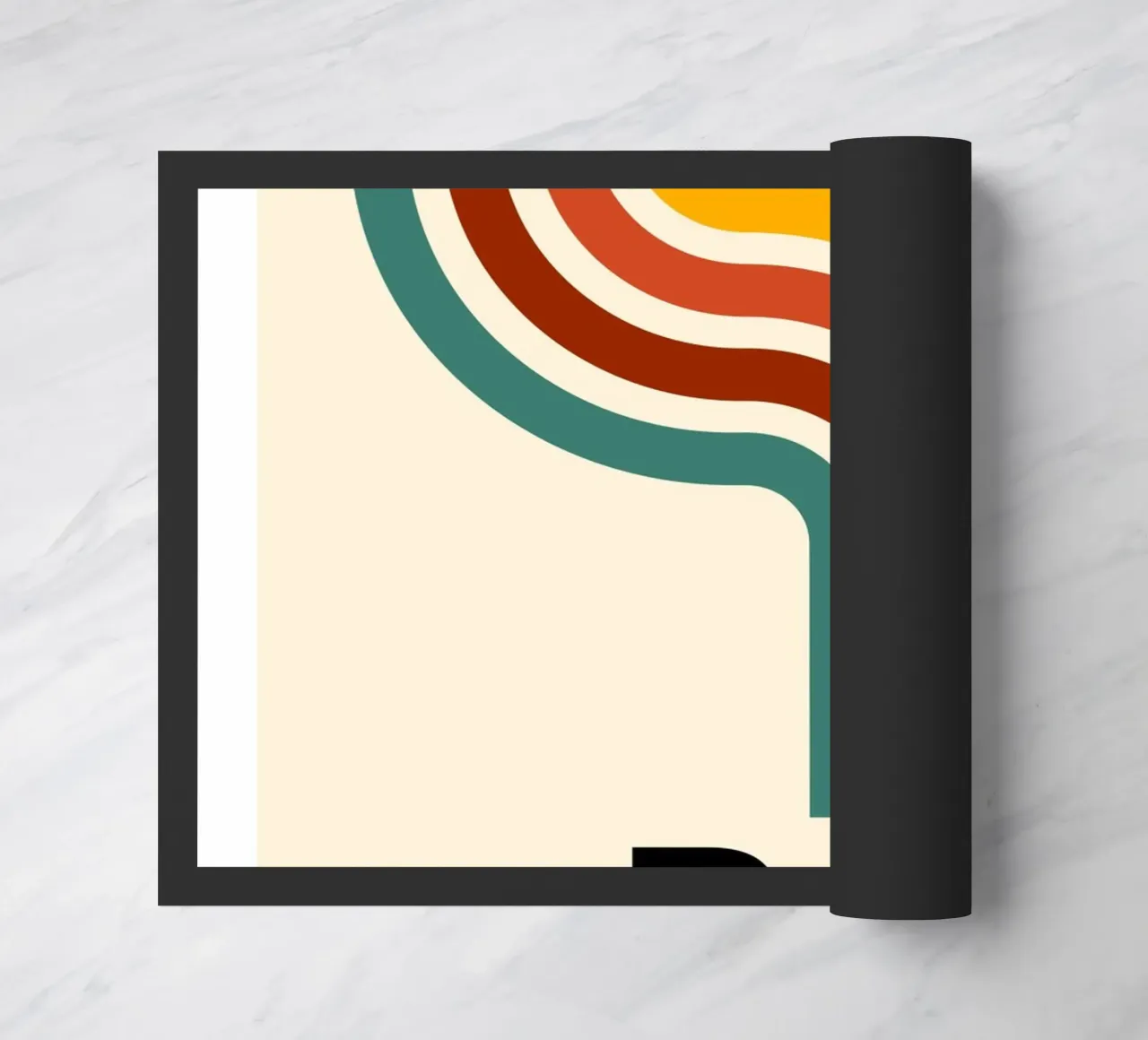Bauhaus Geometric Abstract Lines Color Print doormat by NorwesClub