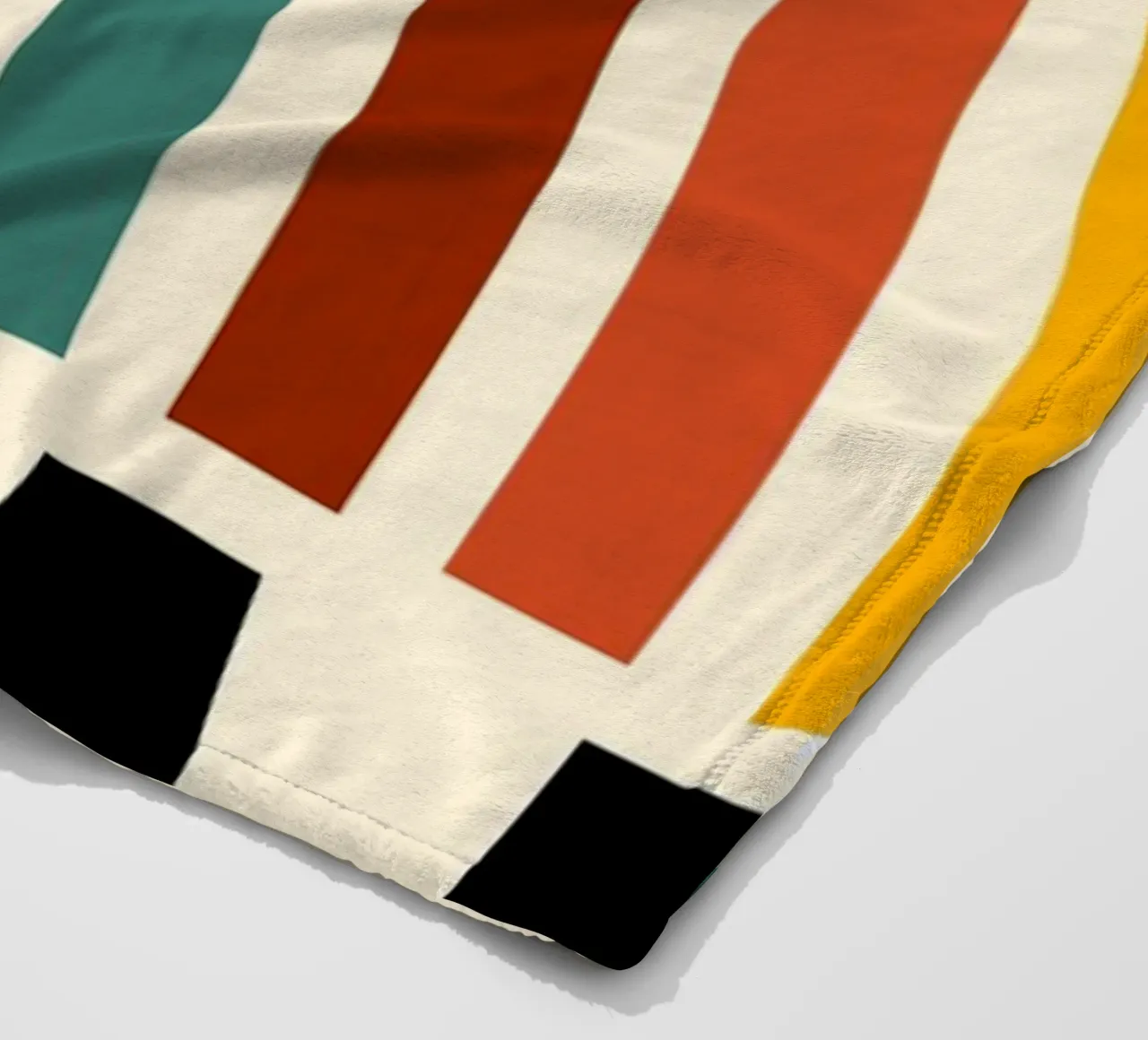 Bauhaus Geometric Abstract Lines Color Print fleece blanket by NorwesClub