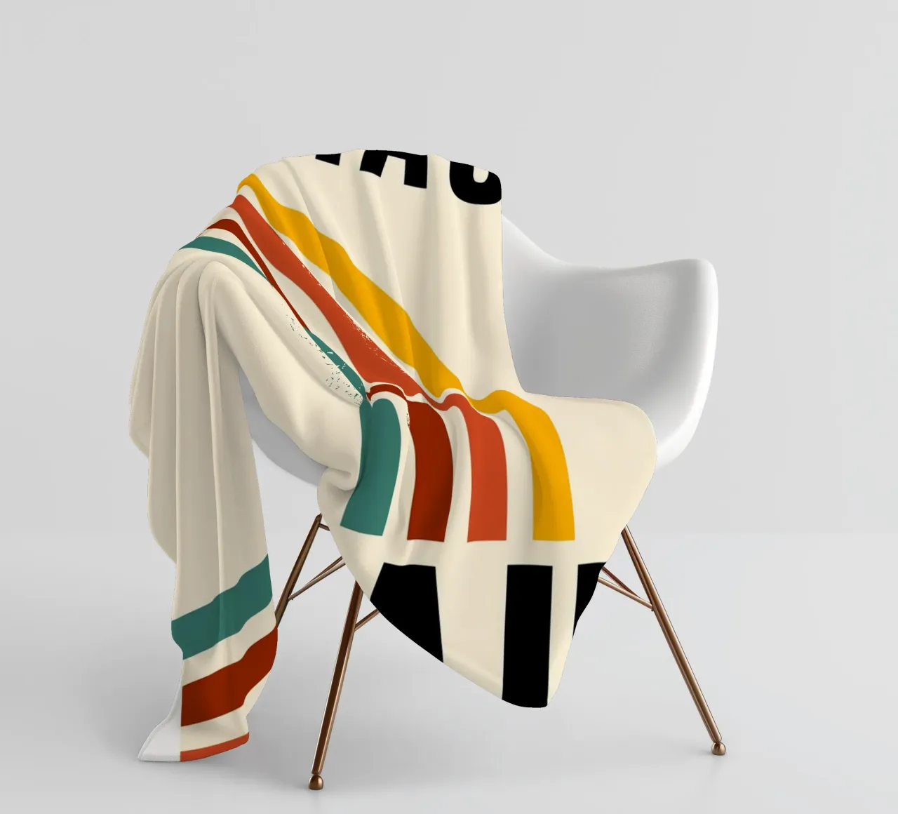 Bauhaus Geometric Abstract Lines Color Print fleece blanket by NorwesClub