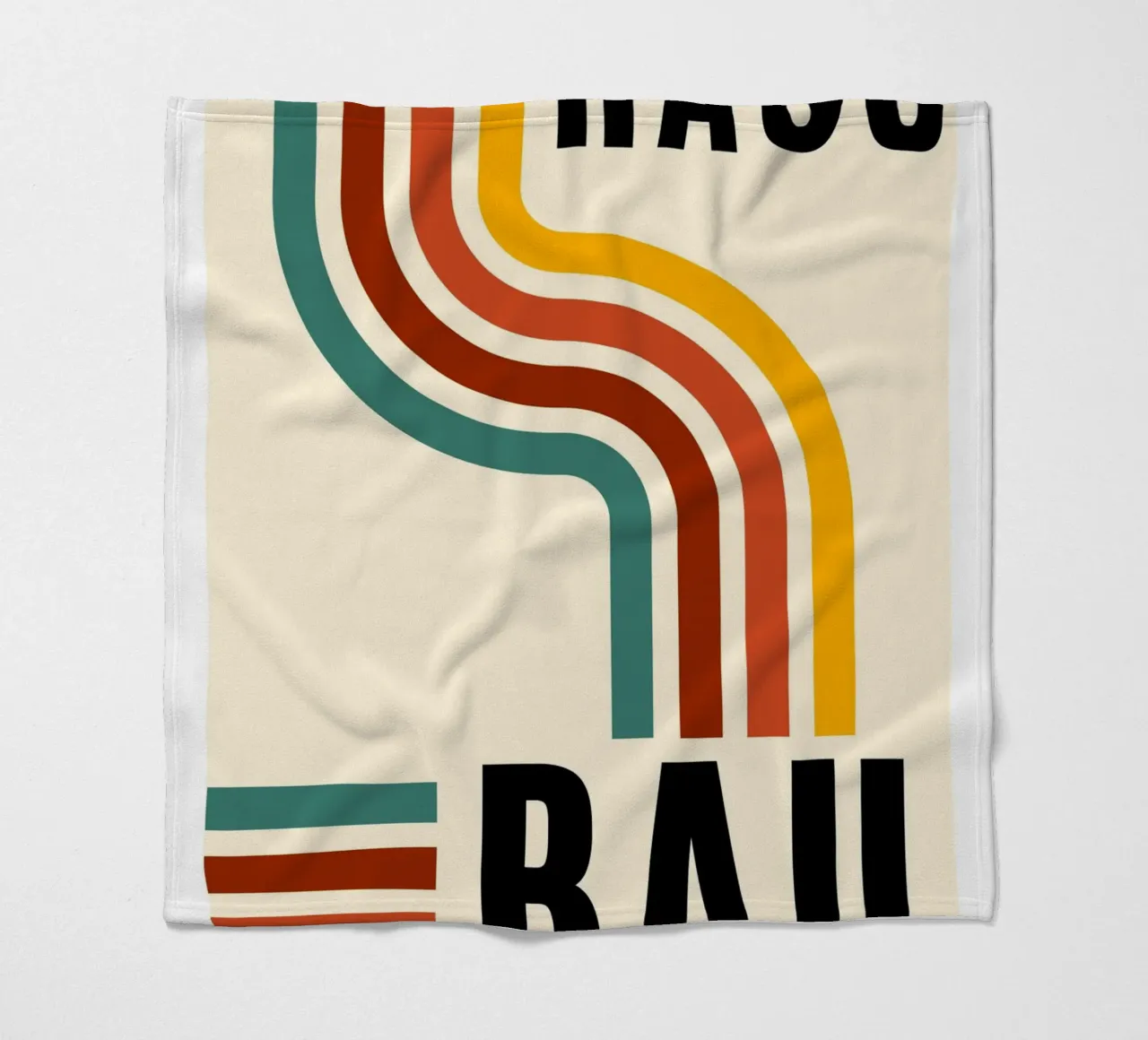 Bauhaus Geometric Abstract Lines Color Print fleece blanket by NorwesClub