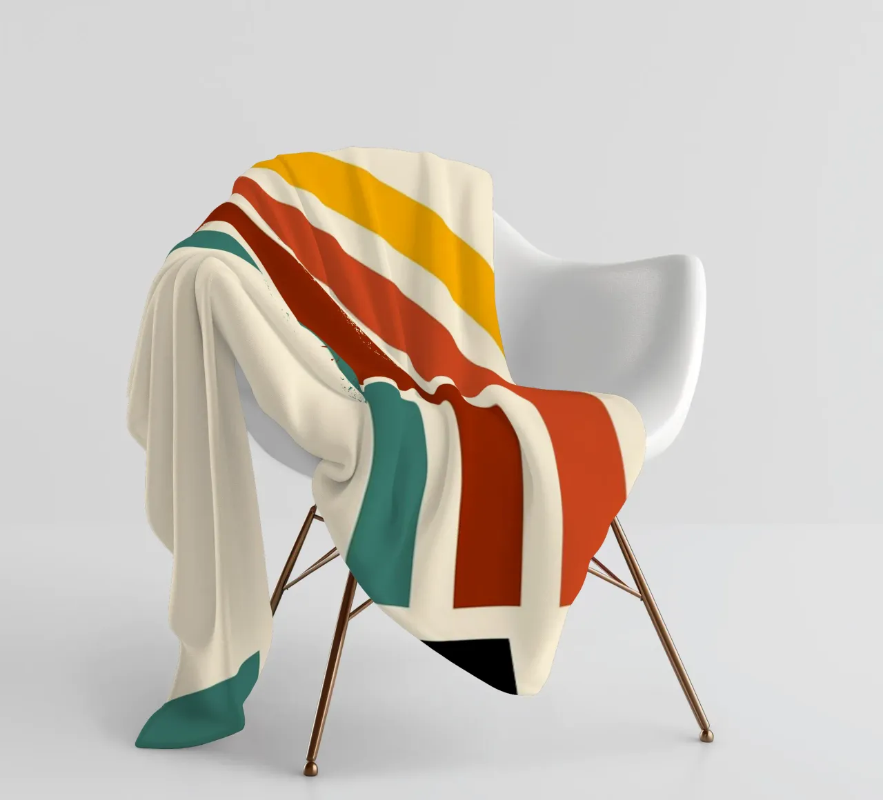 Bauhaus Geometric Abstract Lines Color Print fleece blanket by NorwesClub