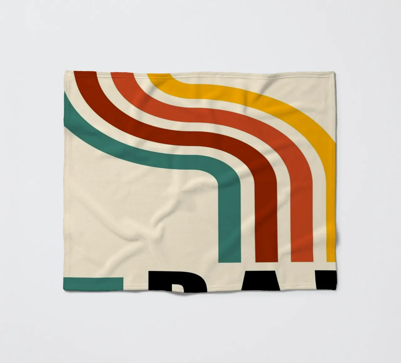 Bauhaus Geometric Abstract Lines Color Print fleece blanket by NorwesClub