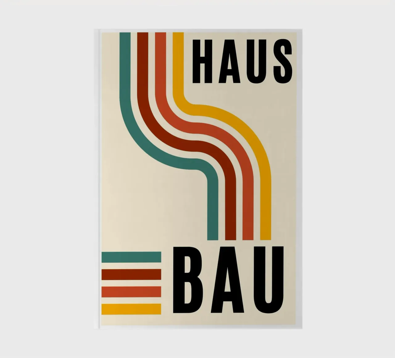Bauhaus Geometric Abstract Lines Color Print notebook by NorwesClub