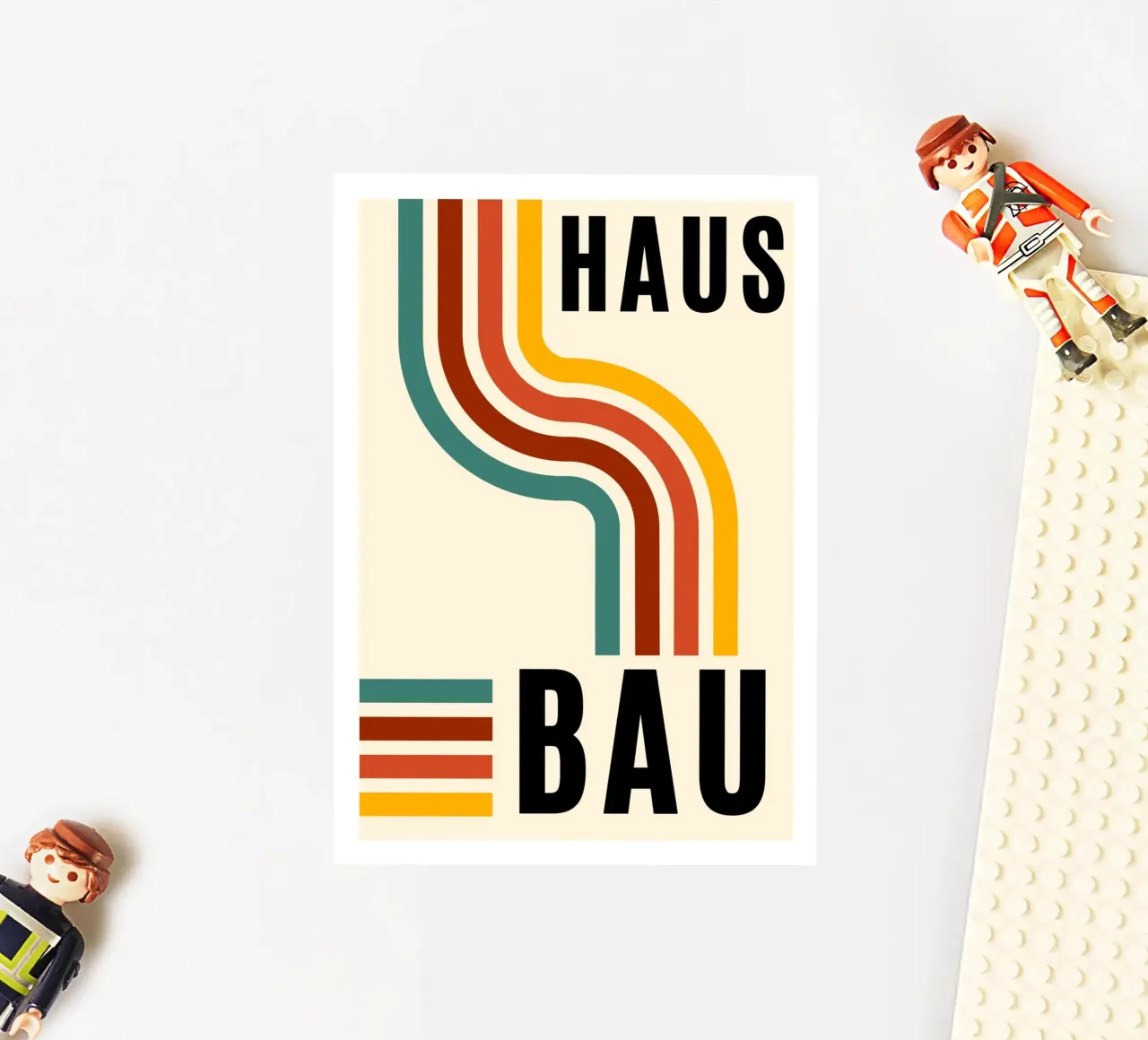 Bauhaus Geometric Abstract Lines Color Print sticker by NorwesClub