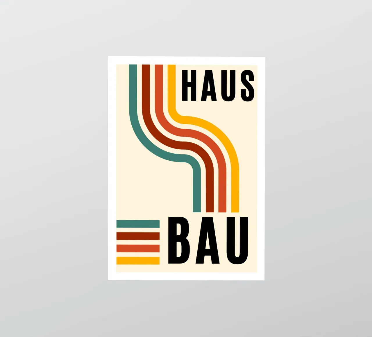 Bauhaus Geometric Abstract Lines Color Print sticker by NorwesClub