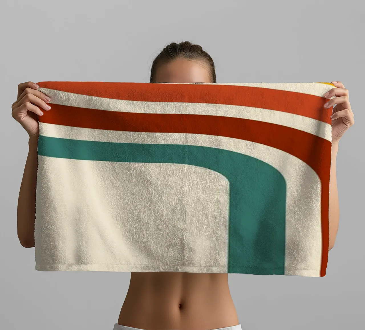 Bauhaus Geometric Abstract Lines Color Print towel by NorwesClub