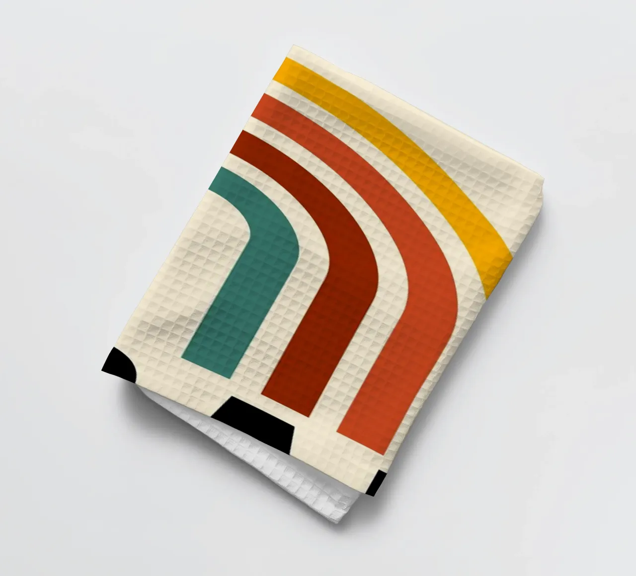 Bauhaus Geometric Abstract Lines Color Print torchon de NorwesClub