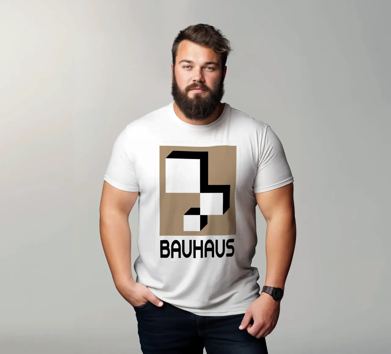 Bauhaus Geometrisch Abstract Zwart Wit Vormen Print t-shirt van NorwesClub