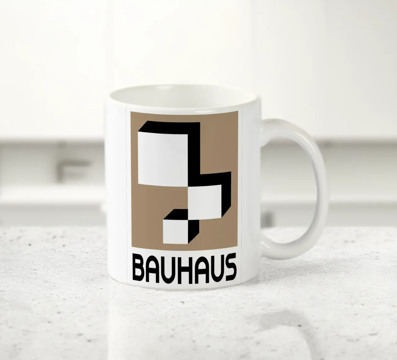 Bauhaus Geometrisch Abstract Zwart Wit Vormen Print keramische mok van NorwesClub