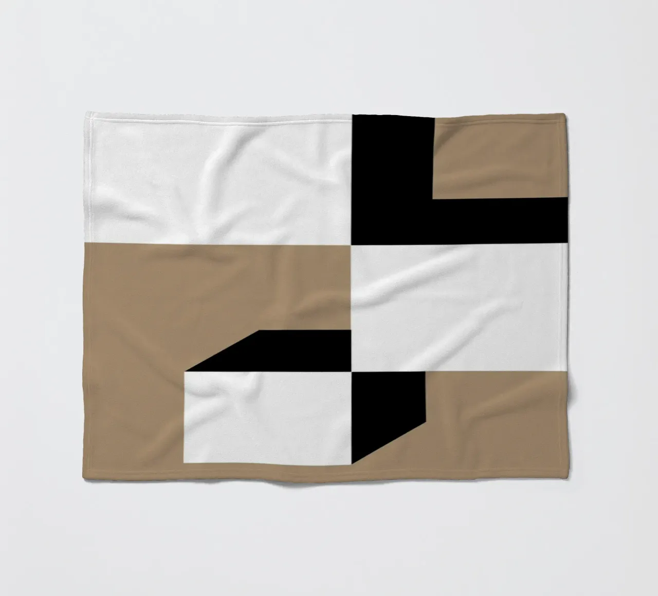 Bauhaus Geometrico Astratto Nero Bianco Forme Stampa coperta in pile da NorwesClub