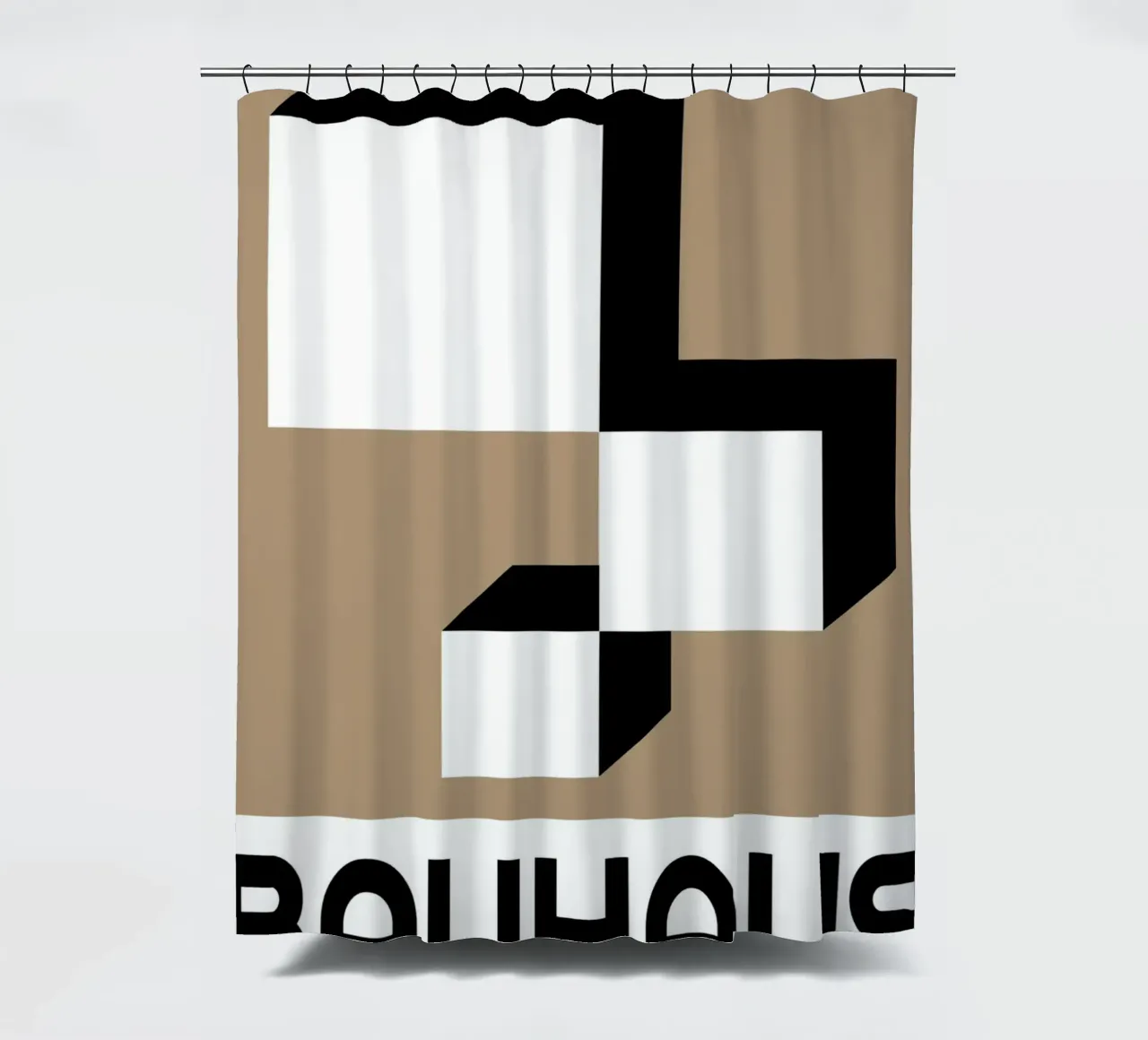 Bauhaus Geometrisch Abstract Zwart Wit Vormen Print douchegordijn van NorwesClub