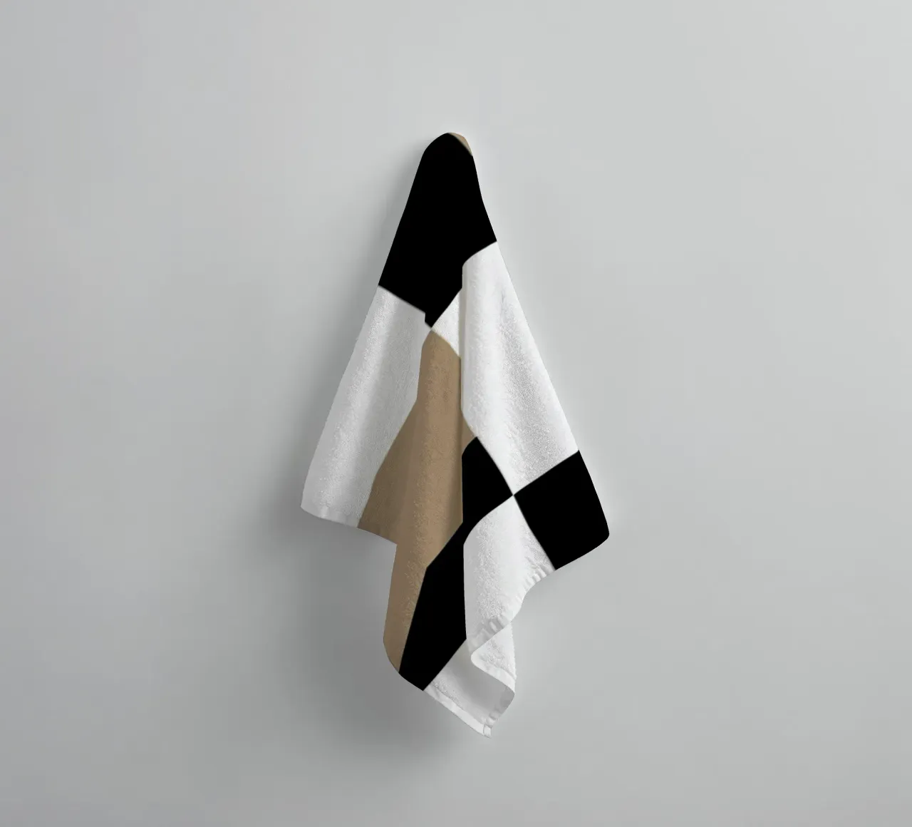 Bauhaus Geometrisch Abstract Zwart Wit Vormen Print badhanddoek van NorwesClub