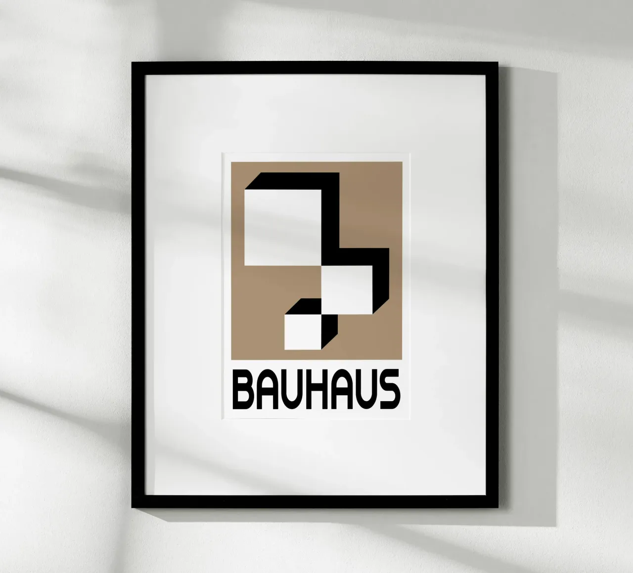 Bauhaus Geometrisch Abstract Zwart Wit Vormen Print poster met aluminium frame van NorwesClub