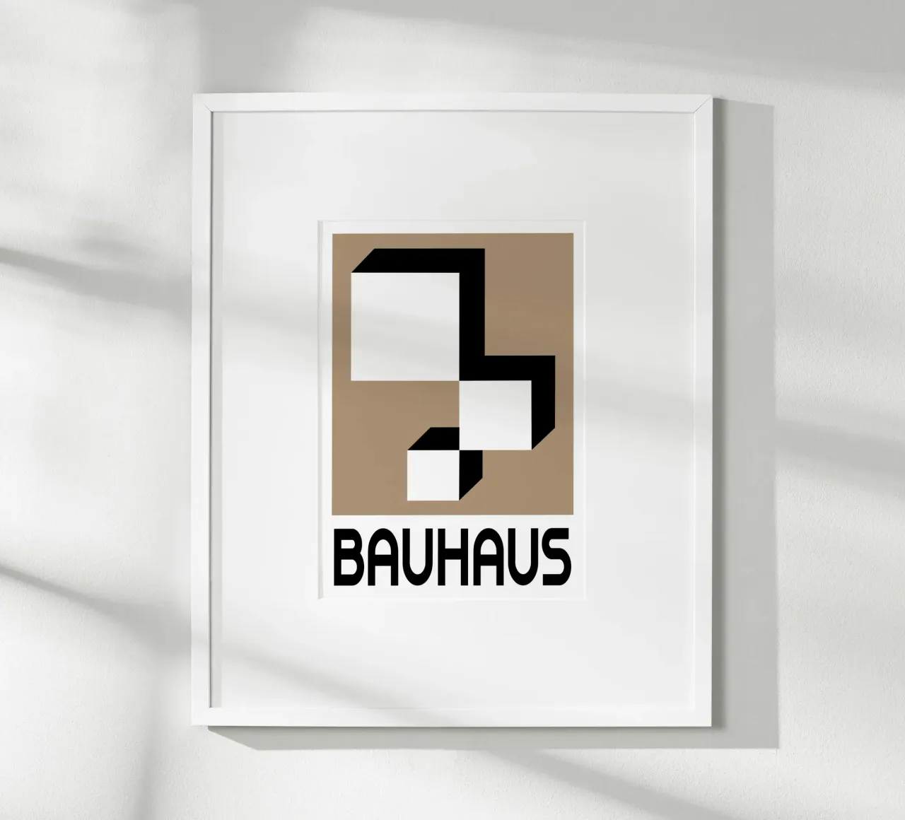 Bauhaus Geometrisch Abstract Zwart Wit Vormen Print poster met aluminium frame van NorwesClub