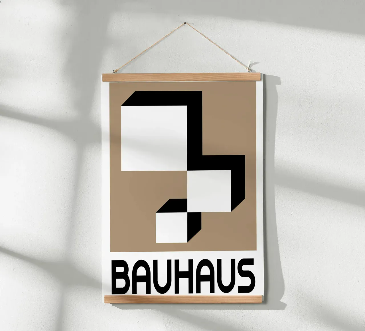 Bauhaus Geometrisch Abstract Zwart Wit Vormen Print poster met aluminium frame van NorwesClub