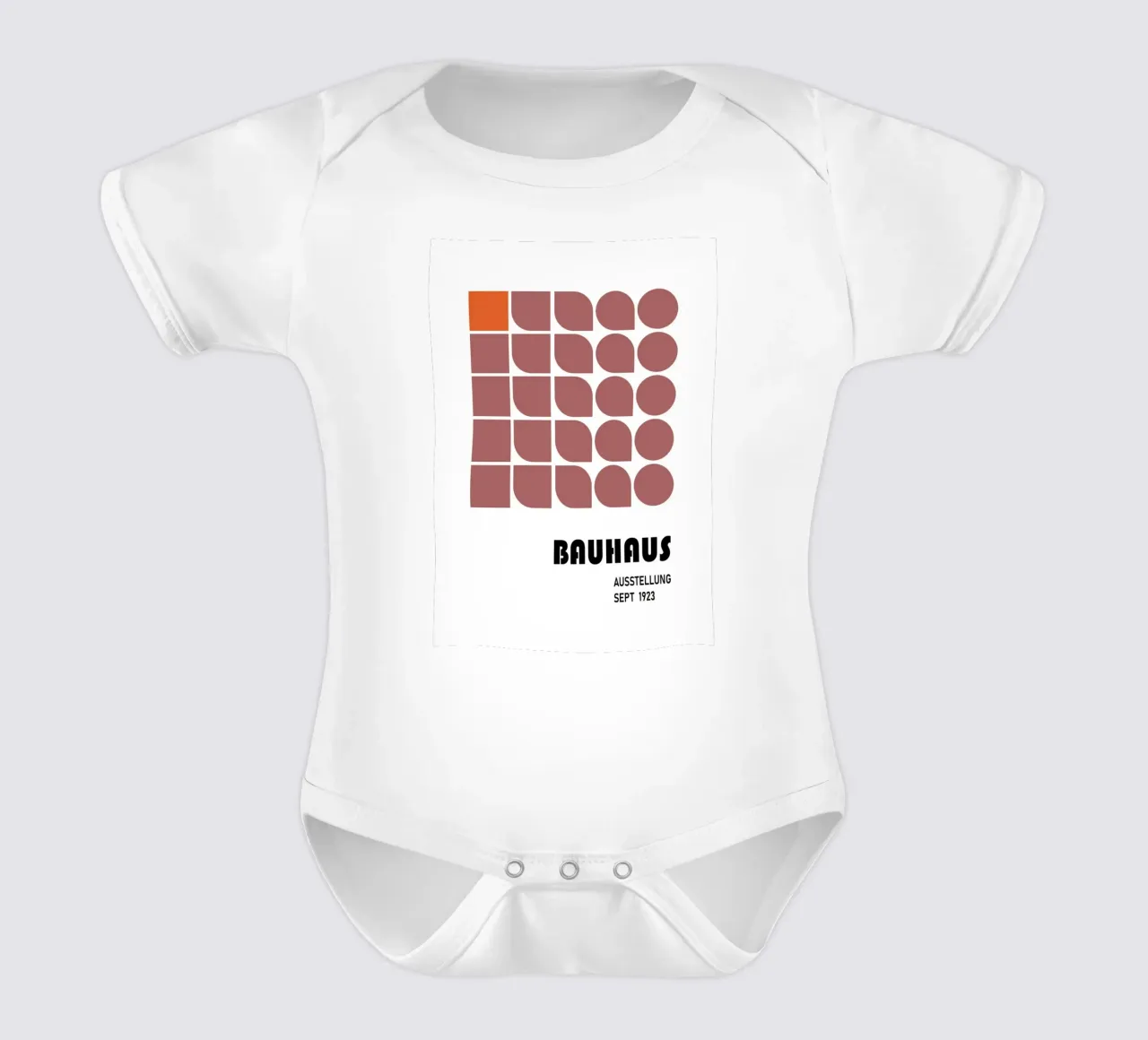 Bauhaus Geometrisch Abstract Zwart Wit Vormen Print babyrompertje korte mouwen van NorwesClub