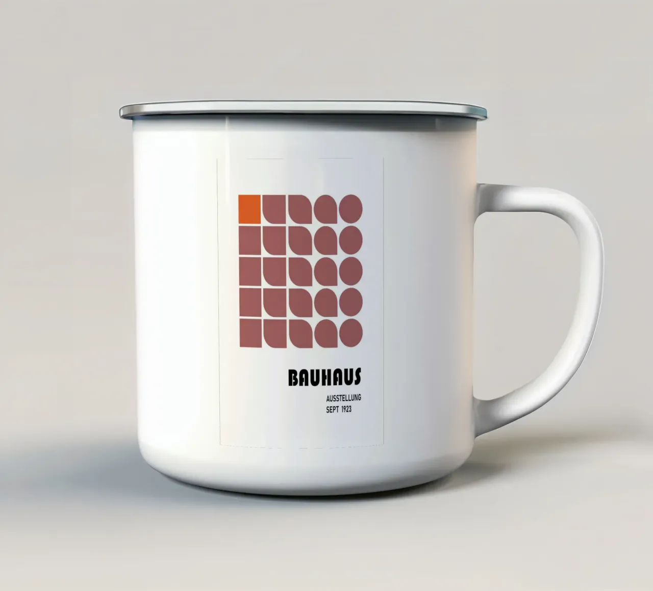 Bauhaus Geometrisch Abstract Zwart Wit Vormen Print emaille mok van NorwesClub