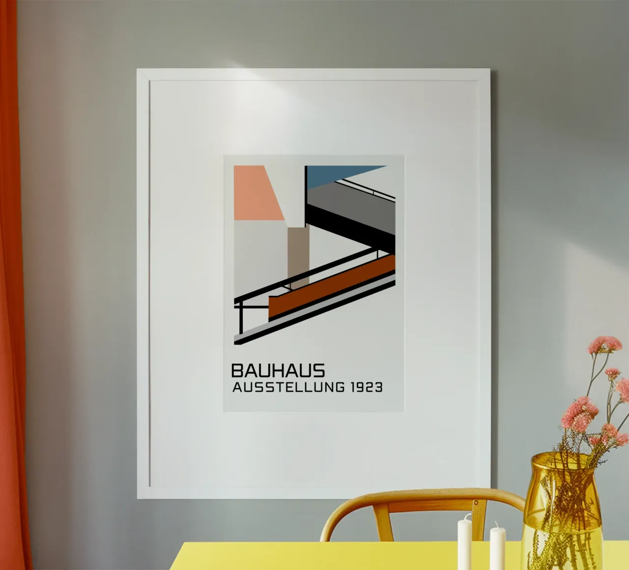 Bauhaus Ausstellung 1923 Geometric Architecture Poster mit Aluminium Rahmen von NorwesClub