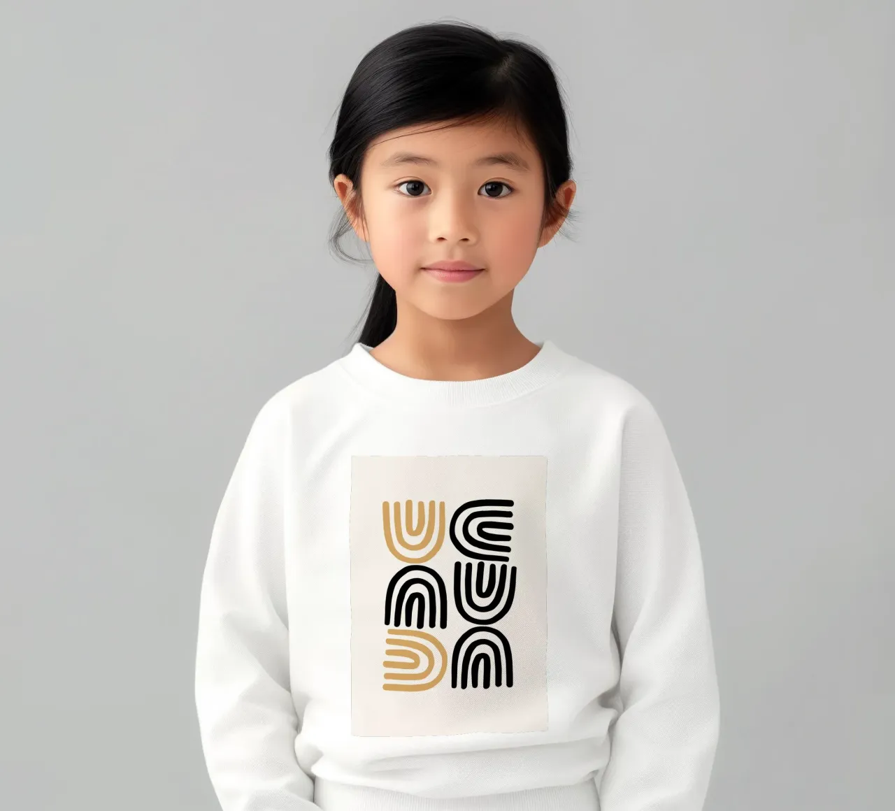 Geometric Abstract U-Shapes Color Pattern Print kids sweatshirt by NorwesClub