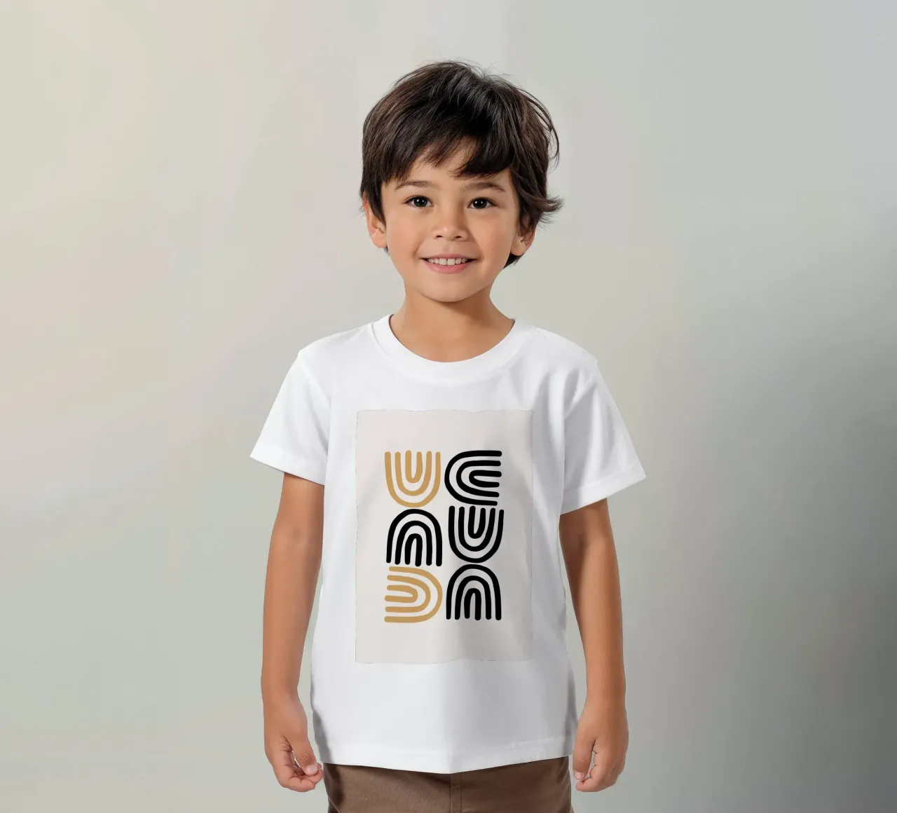 Geometric Abstract U-Shapes Color Pattern Print kids t-shirt by NorwesClub