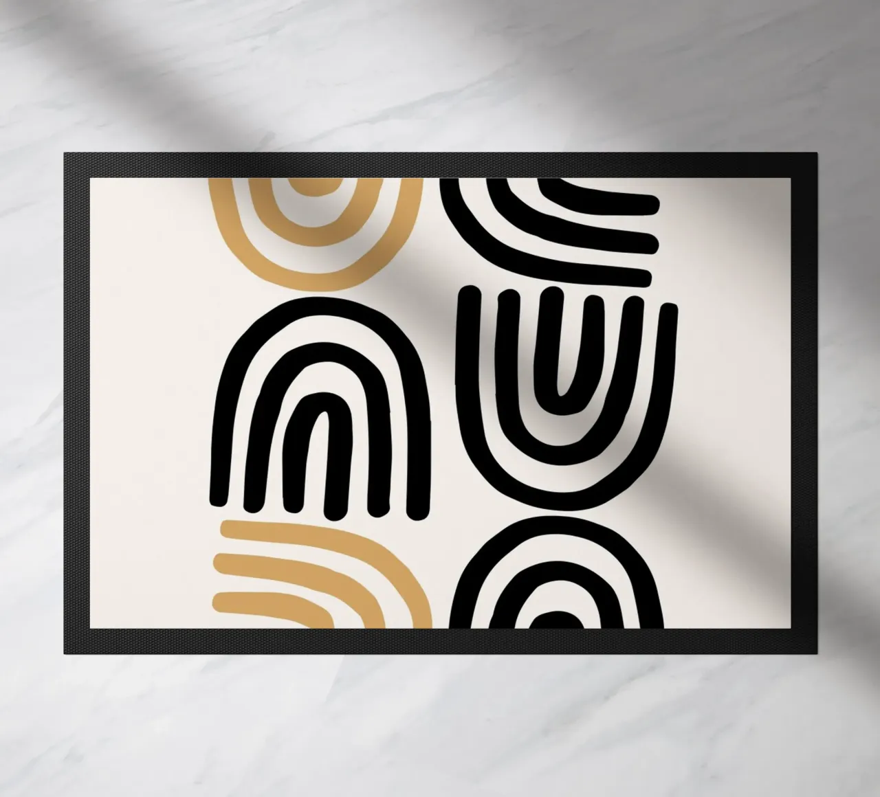 Geometric Abstract U-Shapes Color Pattern Print doormat by NorwesClub