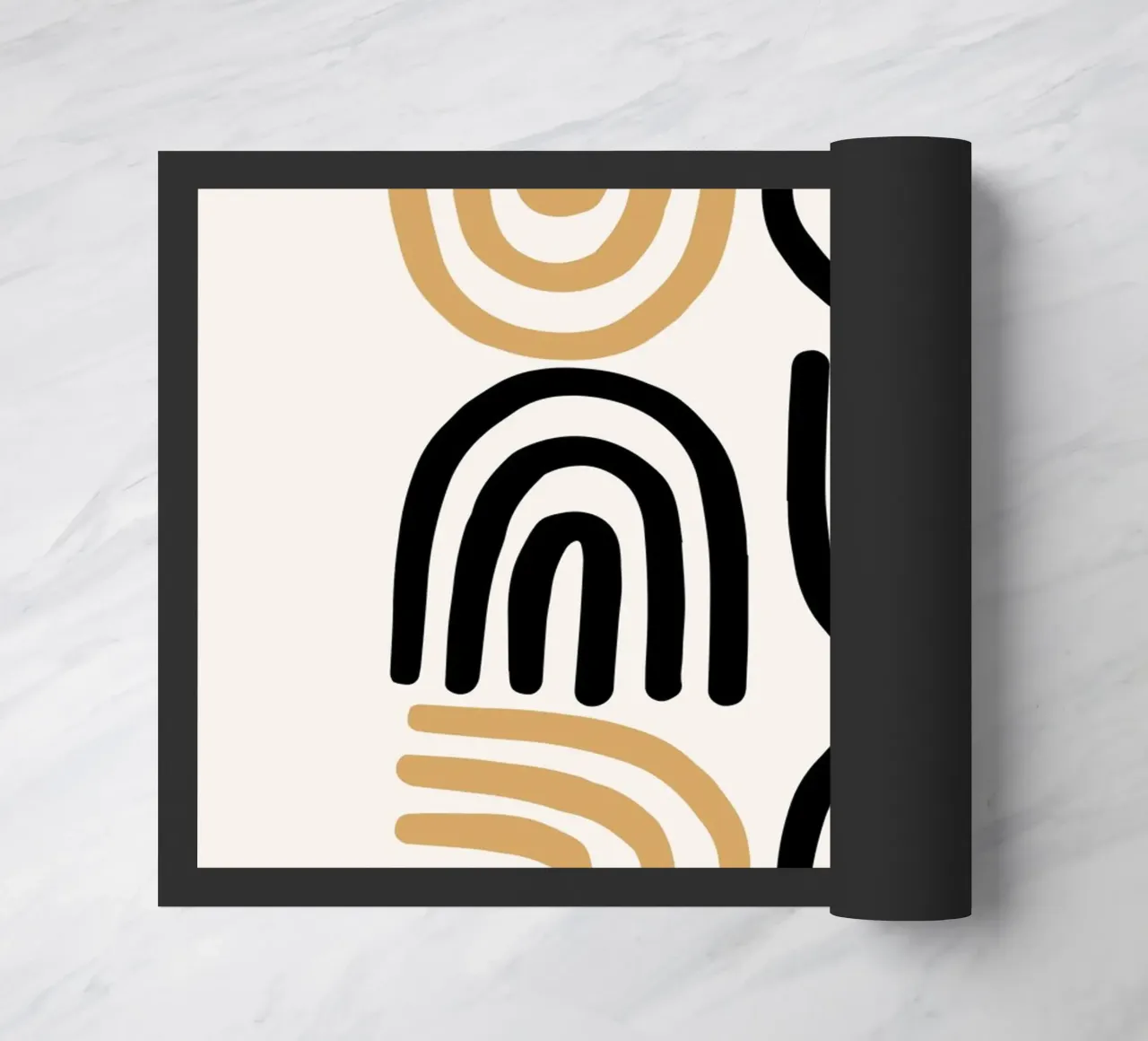 Geometric Abstract U-Shapes Color Pattern Print doormat by NorwesClub