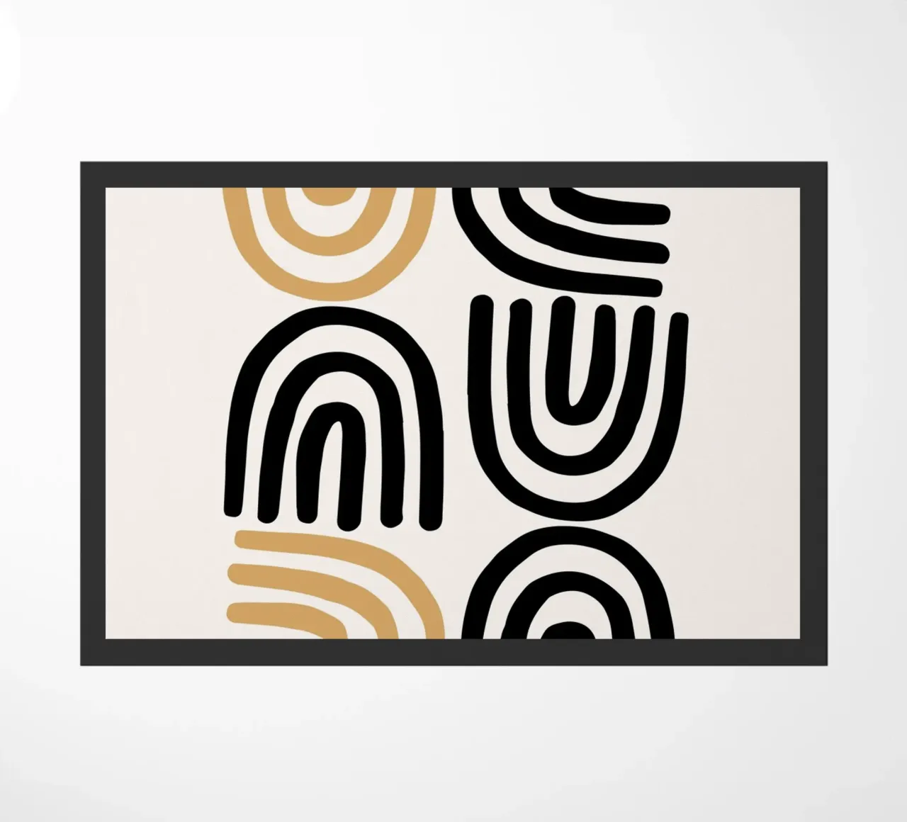 Geometric Abstract U-Shapes Color Pattern Print doormat by NorwesClub