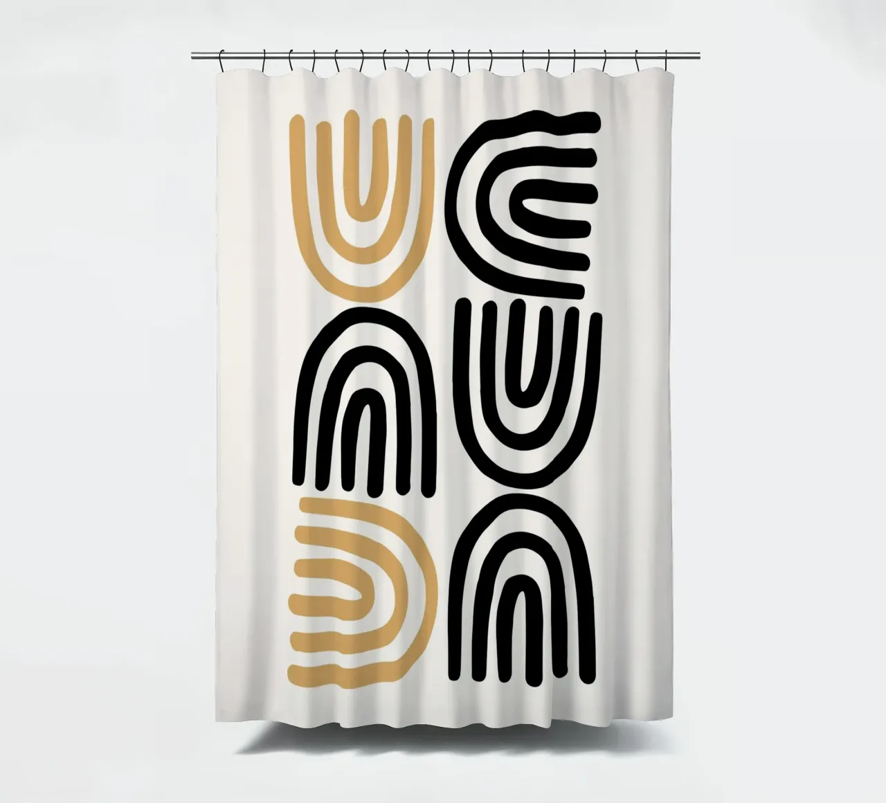 Geometric Abstract U-Shapes Color Pattern Print shower curtain by NorwesClub