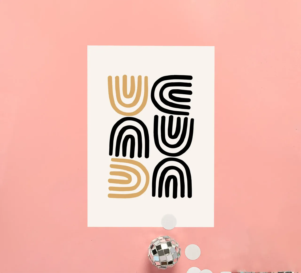Geometric Abstract U-Shapes Color Pattern Print sticker by NorwesClub