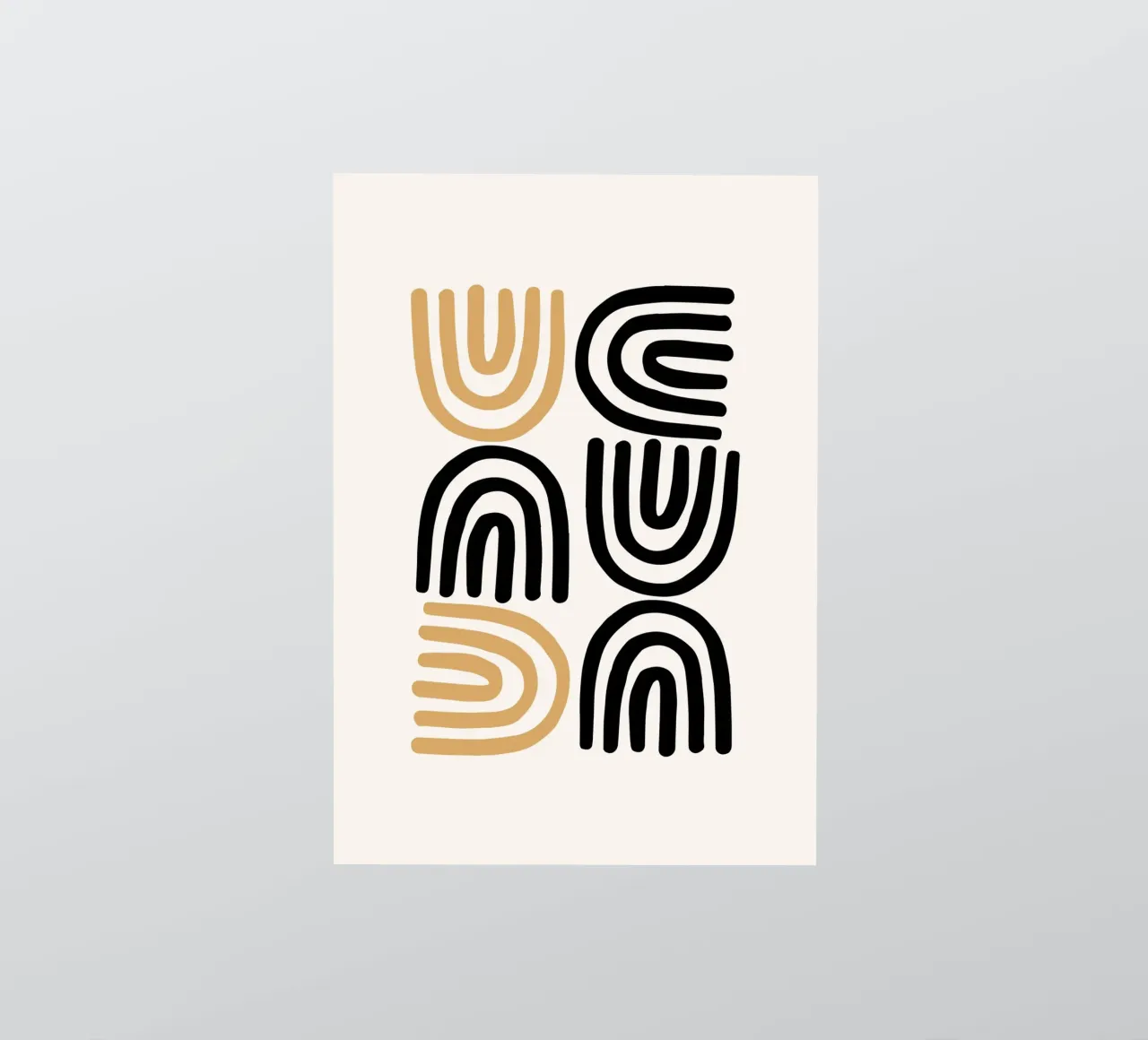 Geometric Abstract U-Shapes Color Pattern Print sticker by NorwesClub