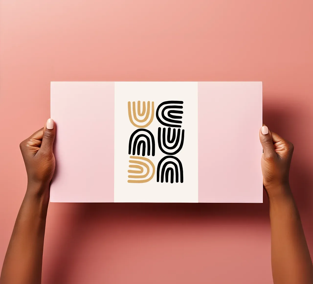 Geometric Abstract U-Shapes Color Pattern Print sticker sheet by NorwesClub