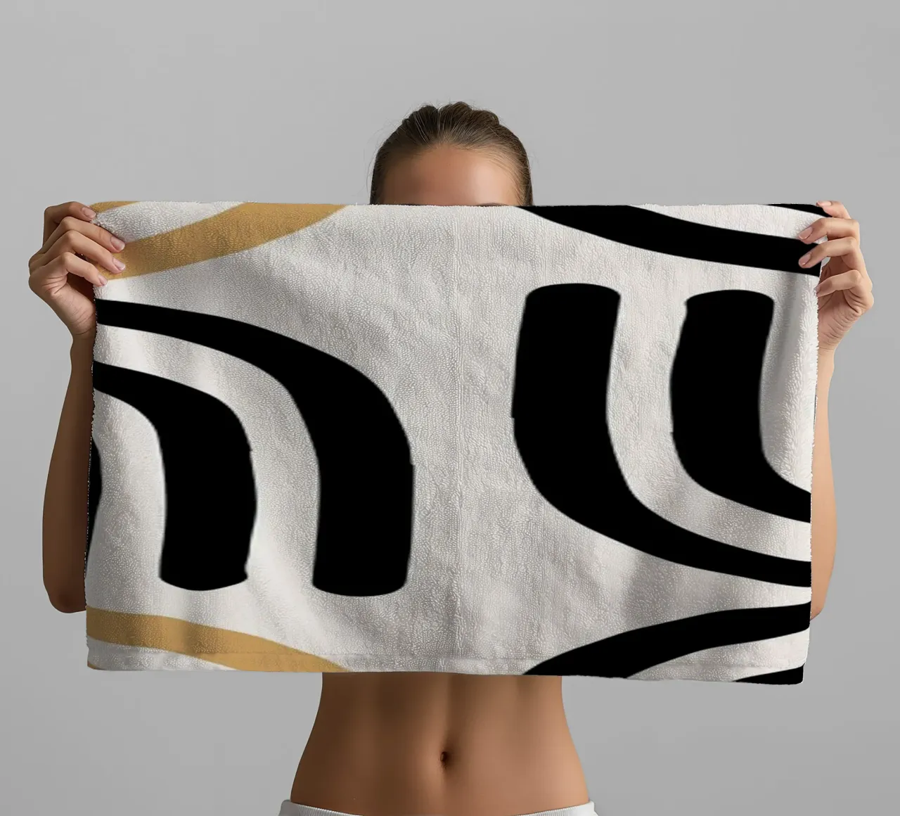 Geometric Abstract U-Shapes Color Pattern Print towel by NorwesClub